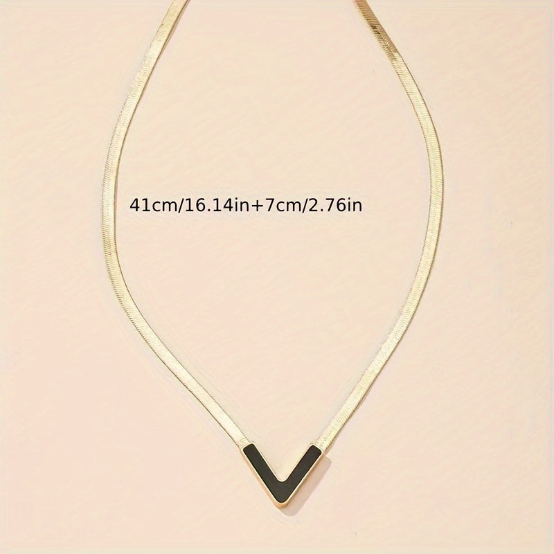 18K Plated Simple V-Shaped Necklace