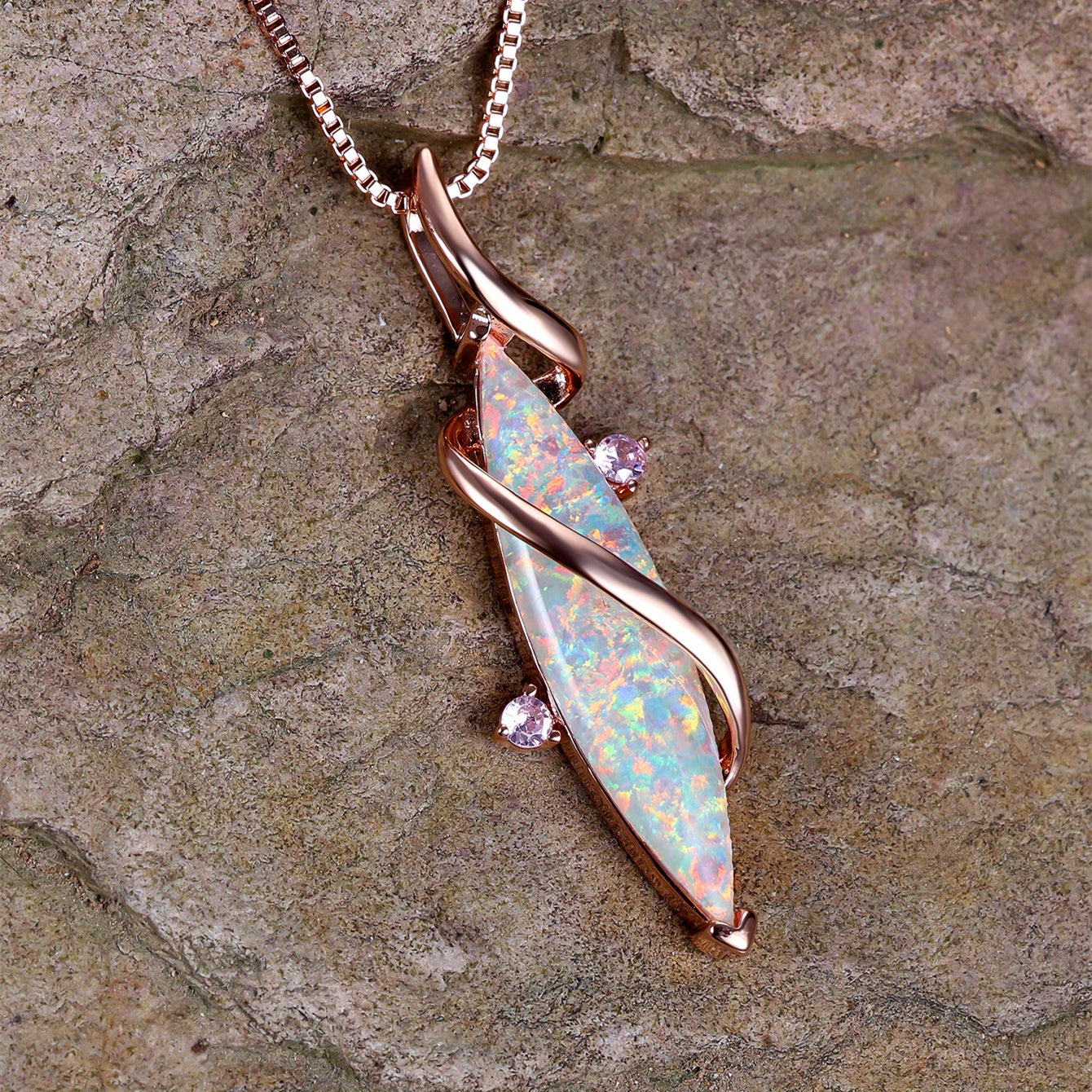 Luxurious White Opal Pendant Necklace