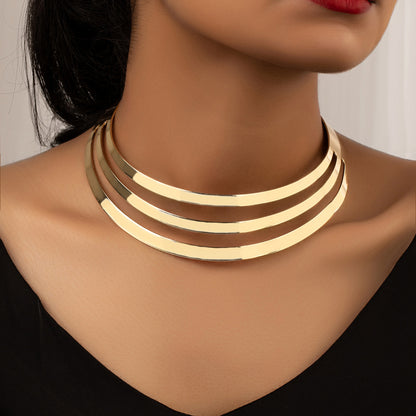 Three-in-One Retro Clavicle Chain Necklace