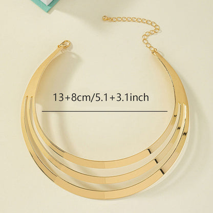 Three-in-One Retro Clavicle Chain Necklace