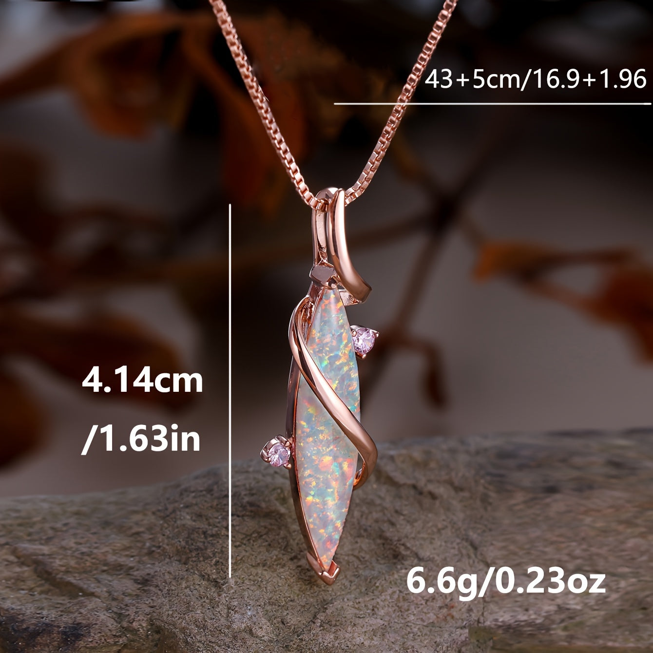 Luxurious White Opal Pendant Necklace