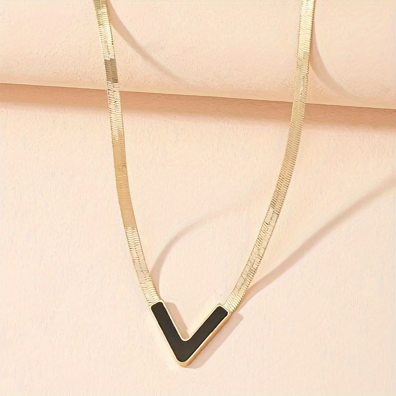 18K Plated Simple V-Shaped Necklace