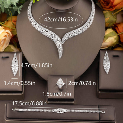 Cubic Zirconia Hollow Design Jewelry Set