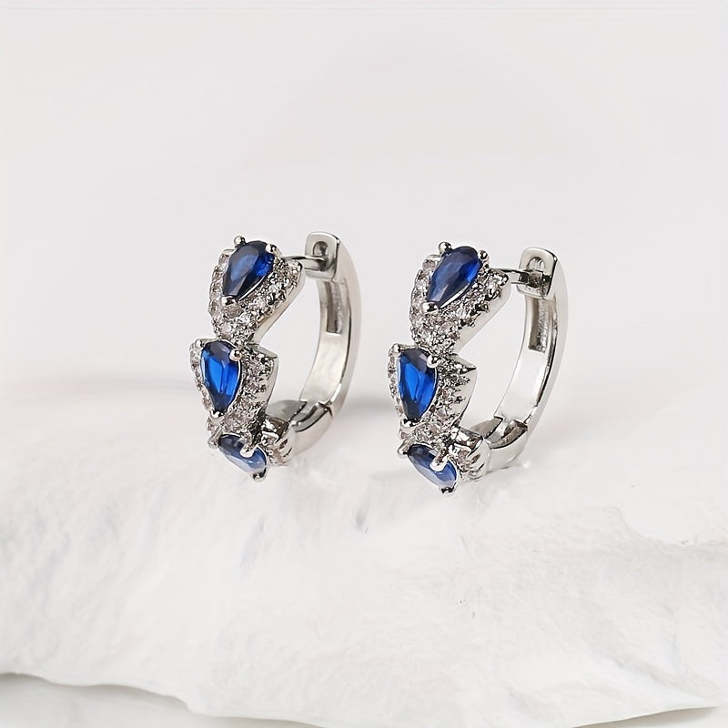 Luxurious Synthetic Gemstone Hoop Earrings