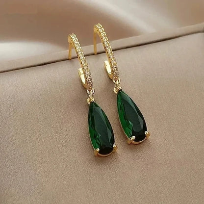 Emerald Earrings & Pendant with Bright Green Zirconia