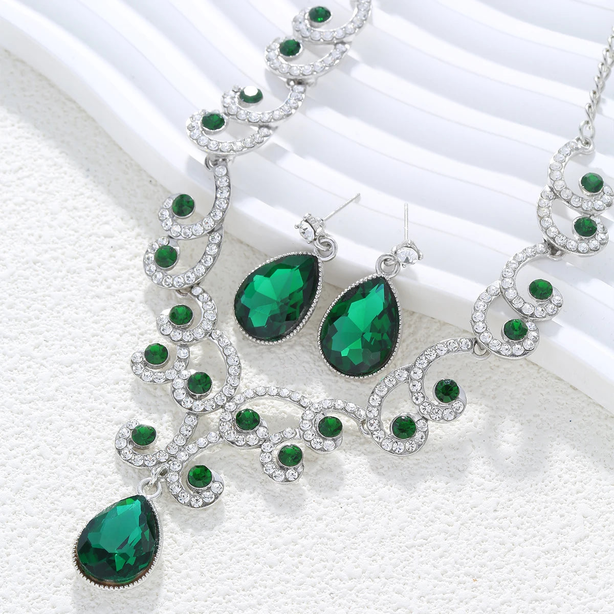 Baroque Crystal Water Drop Jewelry Set