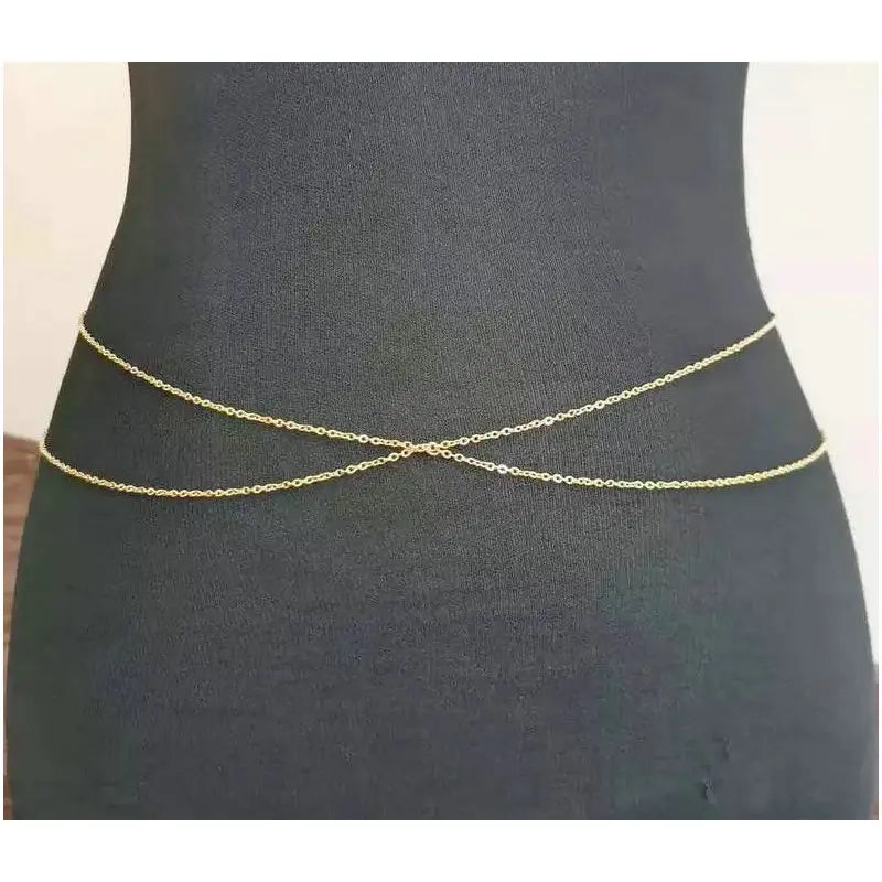 Stainless Steel 18K Gold Color Layered Waist Belly Chain