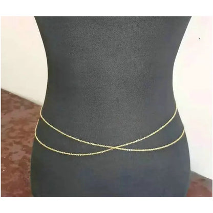 Stainless Steel 18K Gold Color Layered Waist Belly Chain