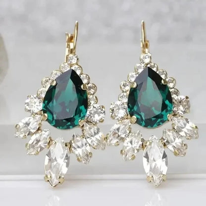 Emerald Earrings & Pendant with Bright Green Zirconia