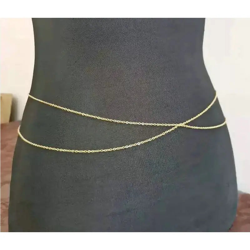 Stainless Steel 18K Gold Color Layered Waist Belly Chain