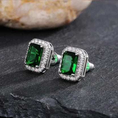 Emerald Earrings & Pendant with Bright Green Zirconia