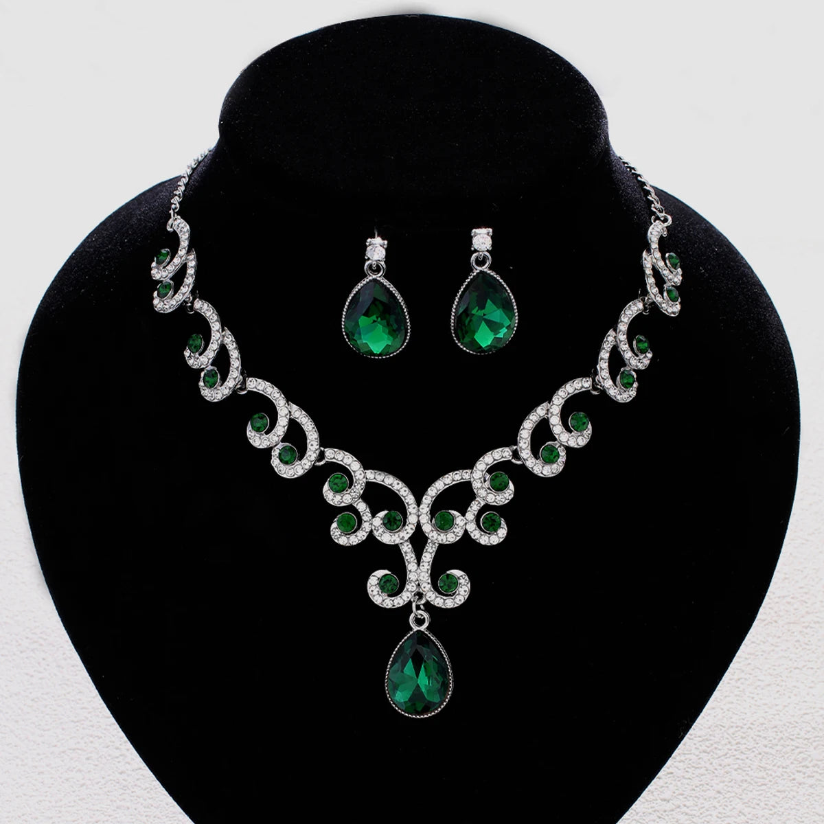 Baroque Crystal Water Drop Jewelry Set