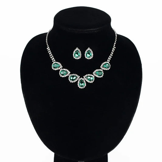 Diamond Inlaid Emerald/Ruby Necklace