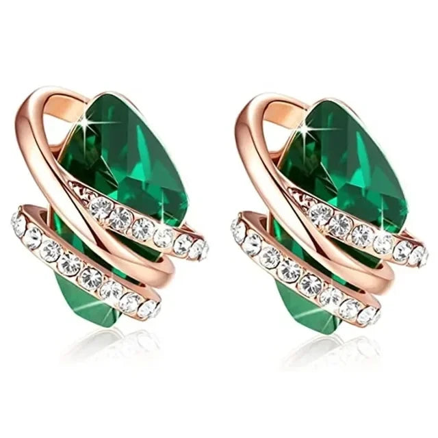 Emerald Earrings & Pendant with Bright Green Zirconia