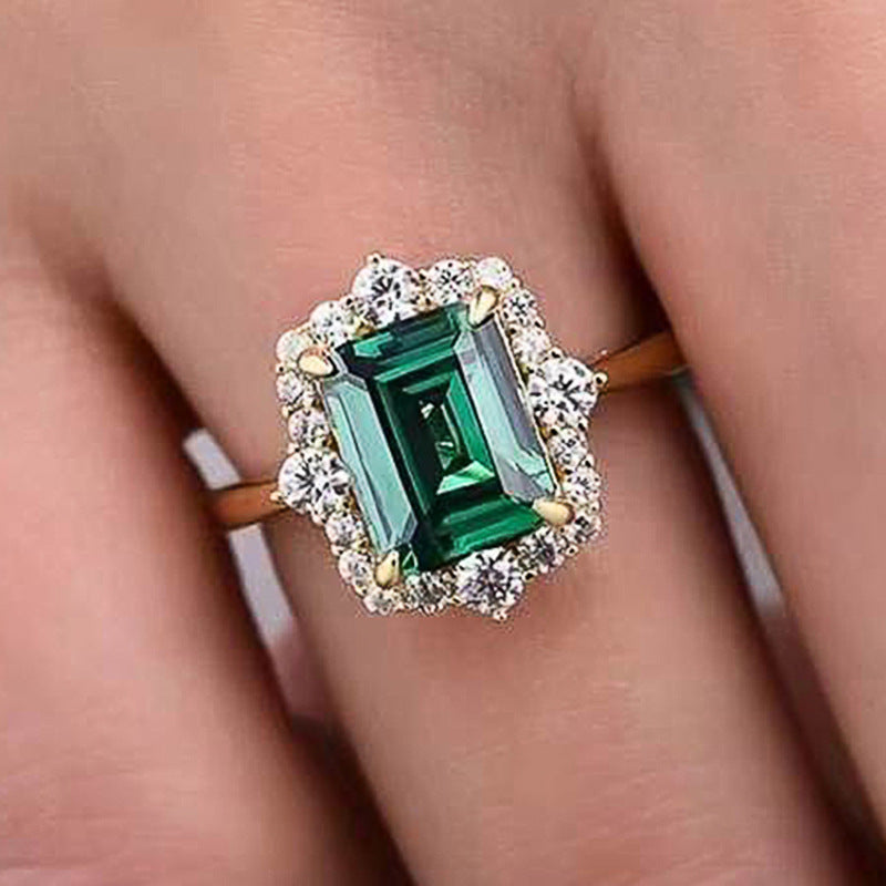 18K Gold plated  Royal lab Emerald Ring