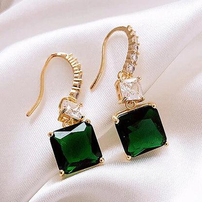 Emerald Earrings & Pendant with Bright Green Zirconia