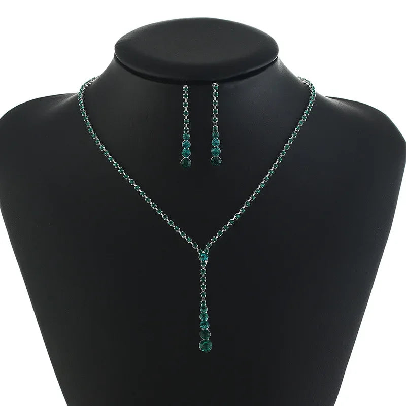 Diamond Inlaid Emerald/Ruby Necklace