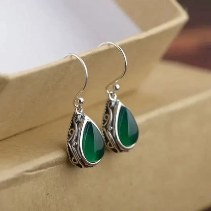 Emerald Earrings & Pendant with Bright Green Zirconia