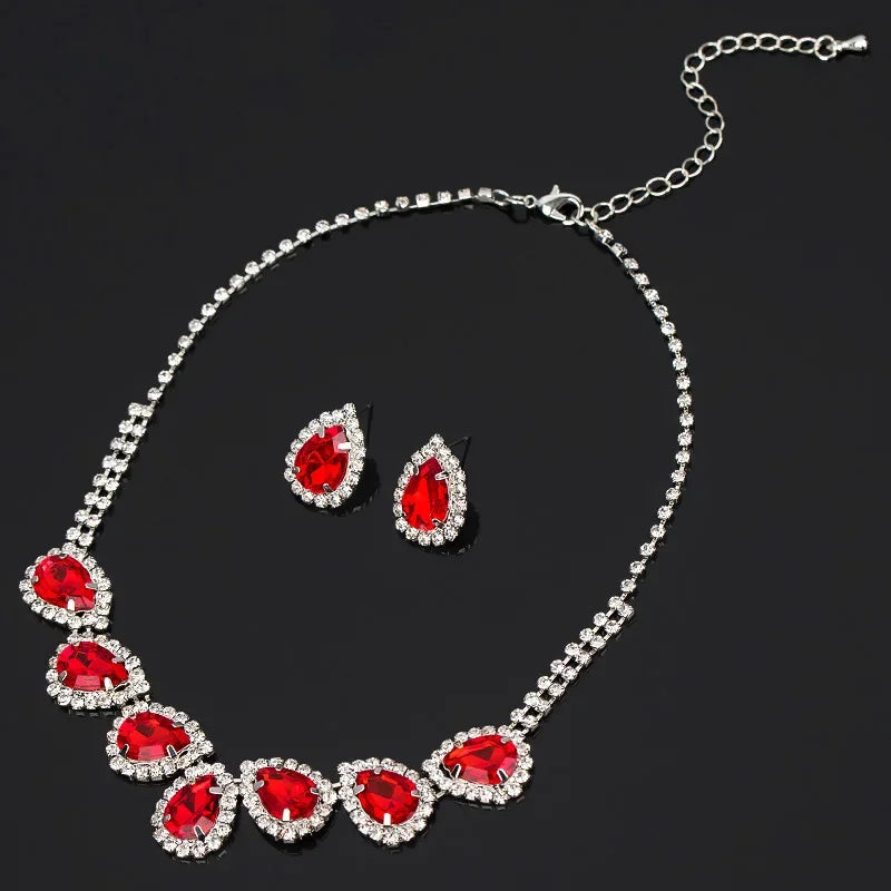 Diamond Inlaid Emerald/Ruby Necklace