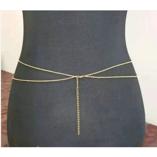 Stainless Steel 18K Gold Color Layered Waist Belly Chain