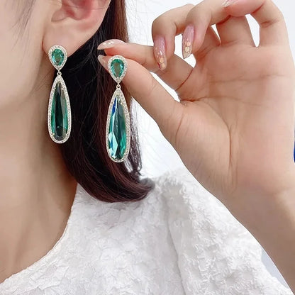 Emerald Earrings & Pendant with Bright Green Zirconia