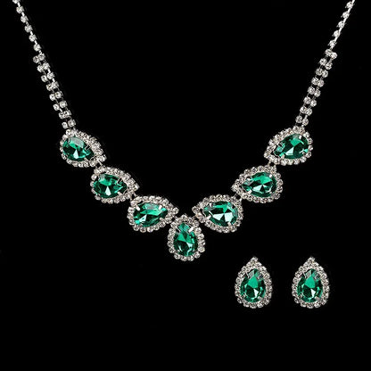 Diamond Inlaid Emerald/Ruby Necklace